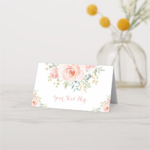 Carte De Placement Aquarelle or doux Wedding shower floral