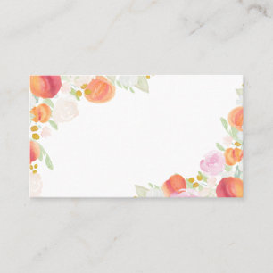 Carte De Placement Aquarelle Peaches et fleurs Plaque