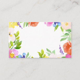 Carte De Placement Aquarelle Printemps fleurit Cadre Floral Personnal