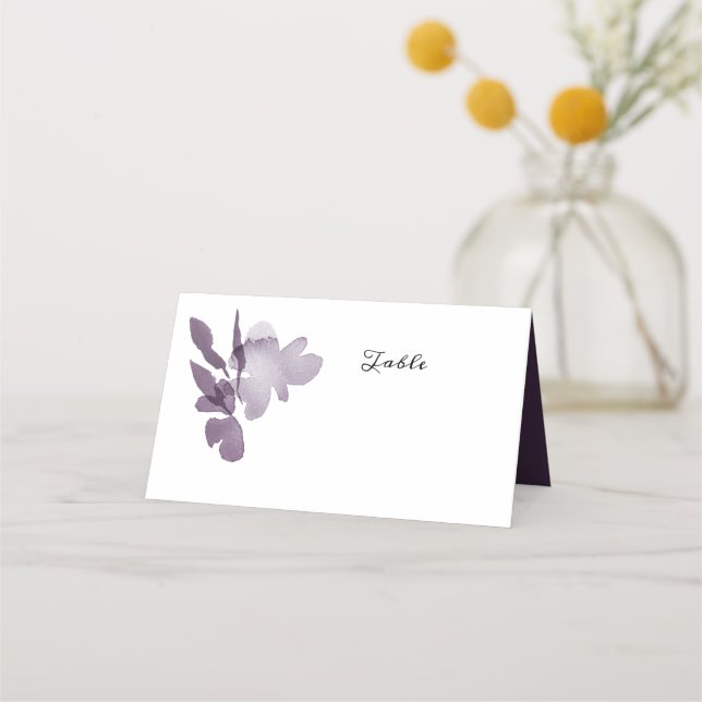Carte De Placement Aquarelle romantique Floral Améthyste Mariage (Devant)