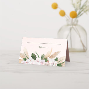 Carte De Placement Aquarelle rose et or luxuriante Florale
