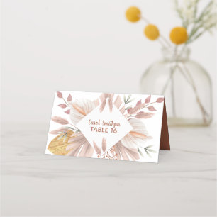 Carte De Placement aquarelle rustique boho herbe de pampas mariage