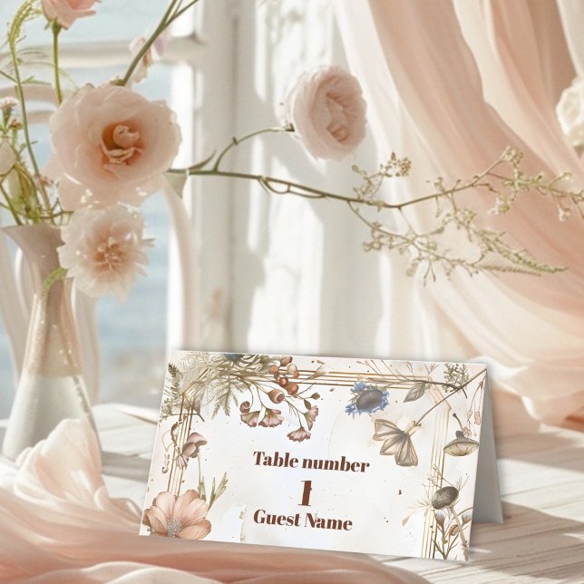 Carte De Placement Aquarelle rustique Mariage bois (Créateur téléchargé)