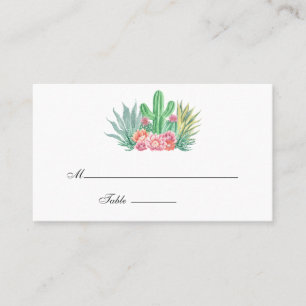 Carte De Placement Aquarelle Succulents Mariage