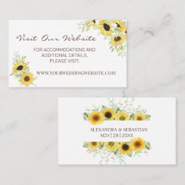 Carte De Placement Aquarelle Sunflower mariage site Web Insérer une c