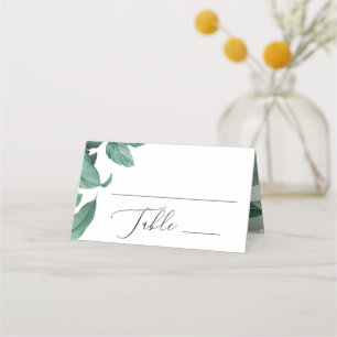 Carte De Placement Aquarelle tropicale feuillage mariage