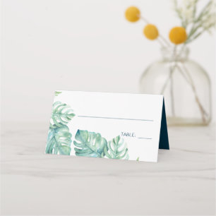 Carte De Placement Aquarelle tropicale Mariage de verdure