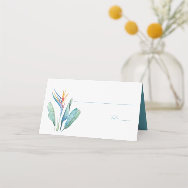 Carte De Placement Aquarelle tropicale Mariage floral (Devant)