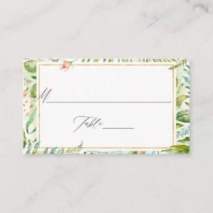 Carte De Placement Aquarelle Verdure Mariage monogramme