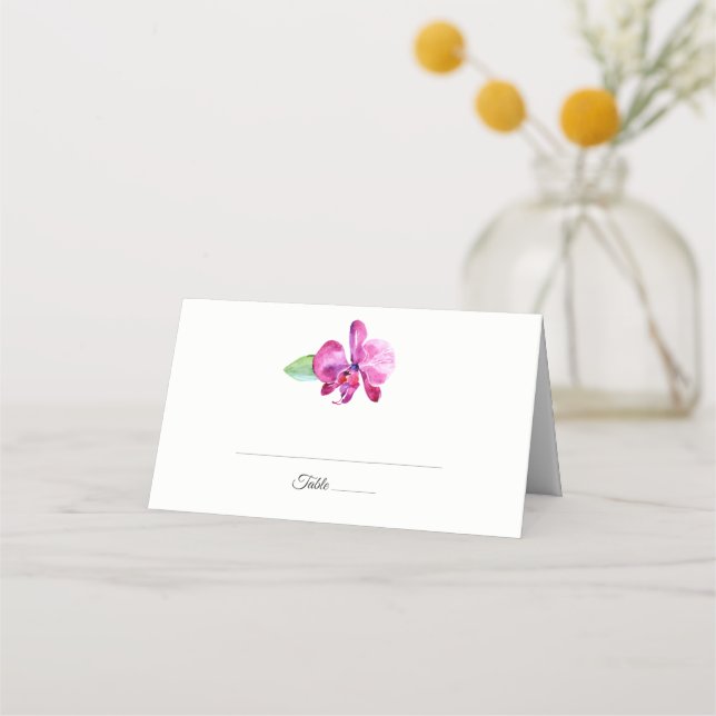 Carte De Placement Aquarelle violet orchidée Mariage floral (Devant)