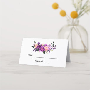 Carte De Placement Aquarelle violet ultra violet Mariage floral