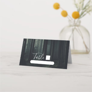 Carte De Placement Arbres de forêt sombre et maussade au mariage au c