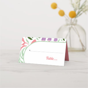 Carte De Placement Arc Boho avec branches rétro et fleurs mariage