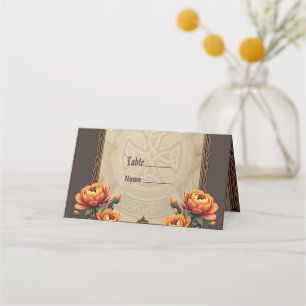 Carte De Placement Art celtique et splendeur florale dans les tons ch