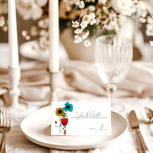 Carte De Placement Art contemporain Nouveau Floral Mariage