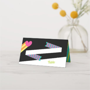 Carte De Placement Au total 80s Hearts and Stripes Mariage