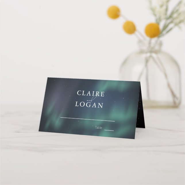 Carte De Placement Aurora Northern Lights Wedding (Devant)