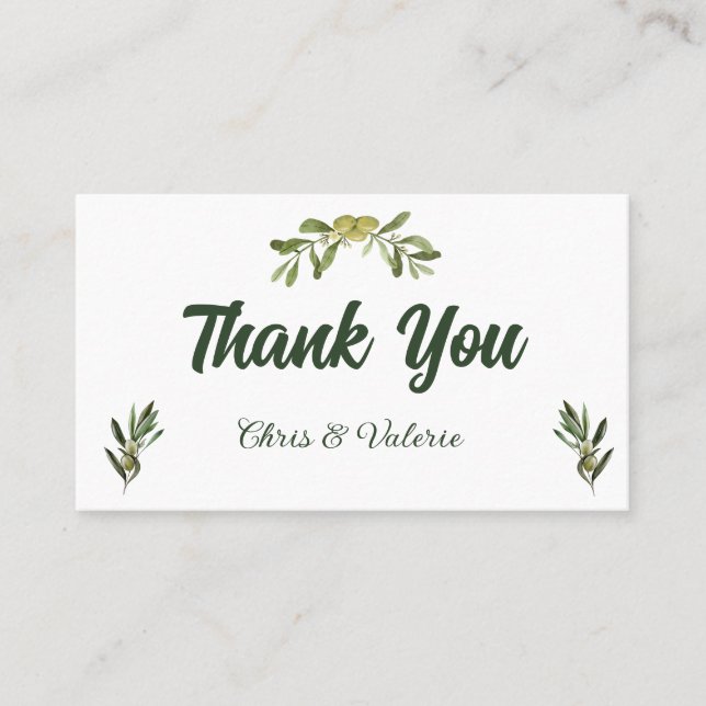 Carte De Placement Autocollant vert olive moderne (Devant)