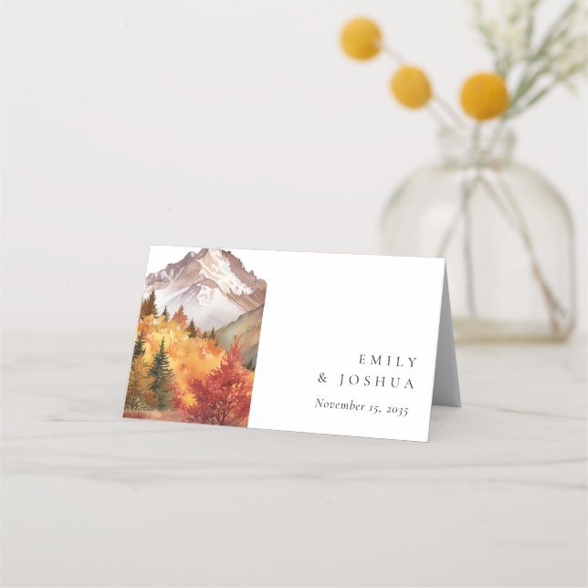 Carte De Placement Automne Automne Mariage élégant (Devant)
