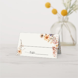 Carte De Placement Automne Fleur sauvage Boho Mariage Nom d'invité pl