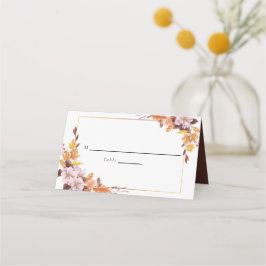 Carte De Placement Automne Mariage Floral Table Automne Script person