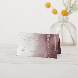 Carte De Placement Awash Elegant Aquarelle Cranberry Numéro de table