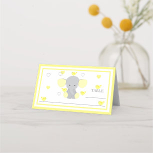Carte De Placement Baby Boy Girl Douche Eléphant Jaune Table