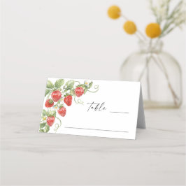 Carte De Placement Baby shower à l'aquarelle tendance Meadow Strawber