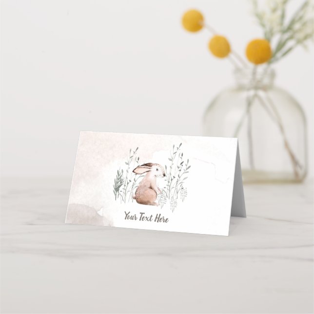 Carte De Placement Baby shower Buffet Étiquette, Animaux de forêt (Devant)