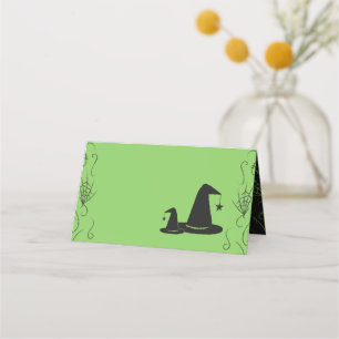 Carte De Placement Baby shower Casquette sorcière Halloween