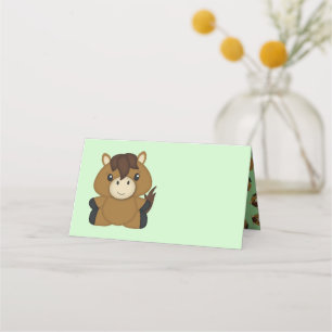 Carte De Placement Baby shower cheval vert