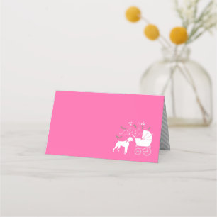 Carte De Placement Baby shower Chien Boxer Chien Chien Chien Chien ro