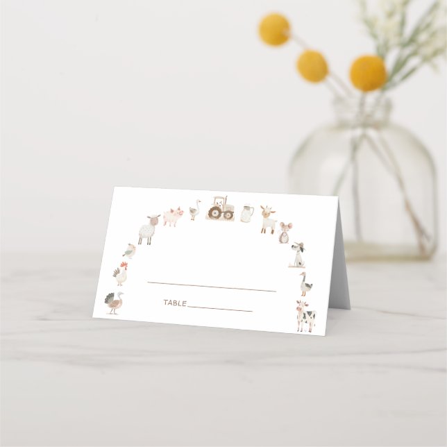 Carte De Placement Baby shower de Barnyard (Devant)