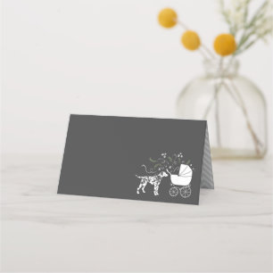 Carte De Placement Baby shower de Chien Dalmatien gris chiot