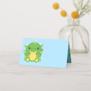 Carte De Placement Baby shower de dragon bleu