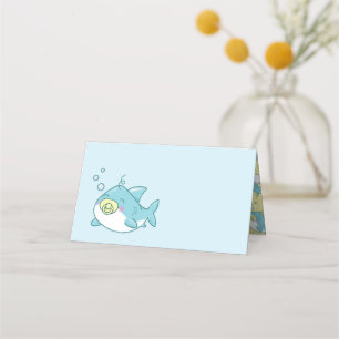 Carte De Placement Baby shower de requin mignon Kawaii