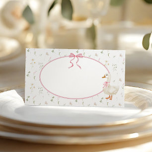 Carte De Placement Baby shower Fleur sauvage à mâchoires roses
