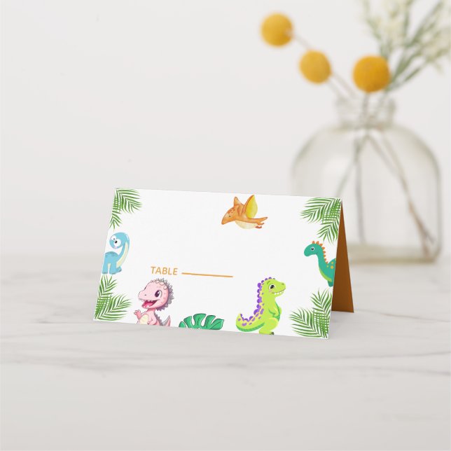 Carte De Placement Baby shower Little Dino (Devant)
