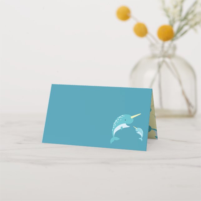 Carte De Placement Baby shower Narval (Devant)