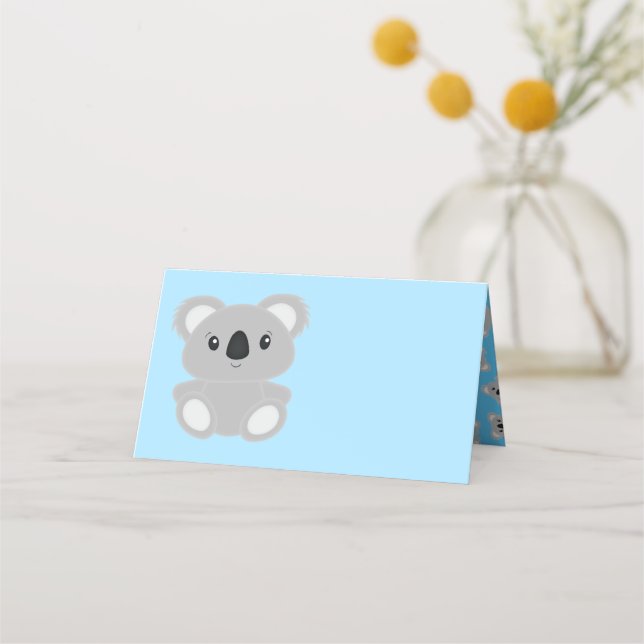 Carte De Placement Baby shower Ours de Koala (Devant)