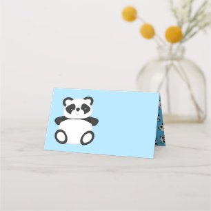 Carte De Placement Baby shower Ours Panda Bleu
