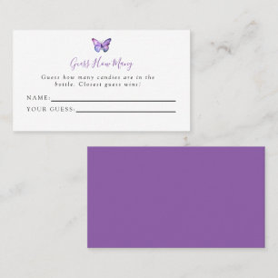 Carte De Placement Baby shower Papillon Devine Combien De Jeu