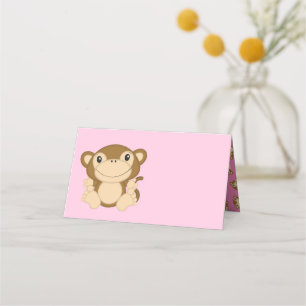 Carte De Placement Baby shower singe rose
