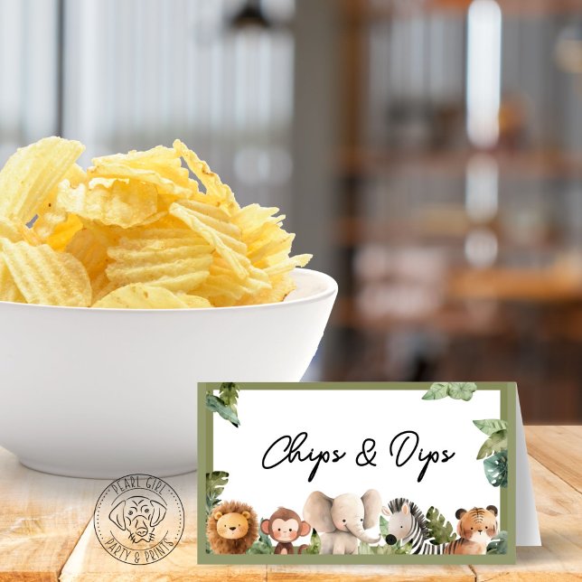 Carte De Placement Baby Wild Animal Table Place Card Plier (Créateur téléchargé)