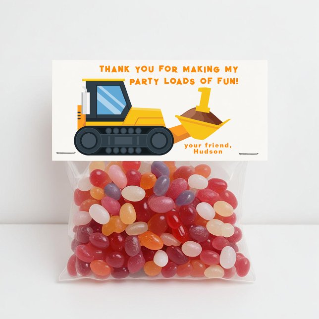 Carte De Placement Balise Fête d'anniversaire de construction - Jaune (Fun Birthday Favor Tag)