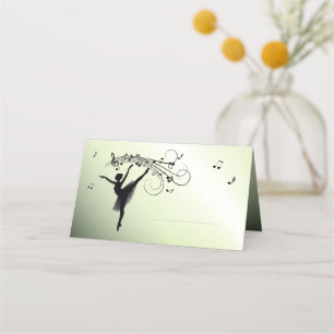 Carte De Placement Ballerina Danse avec Musique Vert brillant