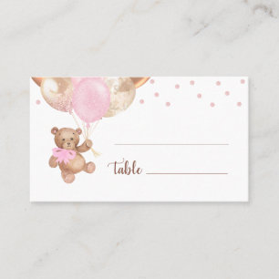 Carte De Placement Ballons Rose Gold Ourson Fête Prénatale Bébé