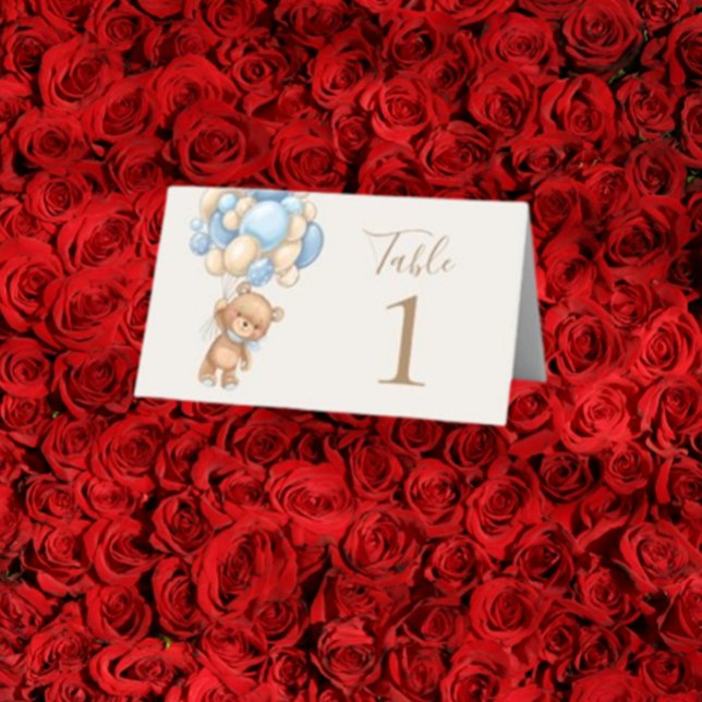 Carte De Placement Ballotte Ours Teddy Brown (Delight your guests with our charming Teddy Bear Balloon Brown Place Card)