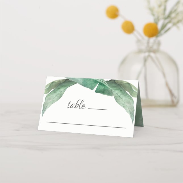 Carte De Placement Banane tropicale Feuilles Mariage ou banquet de fe (Devant)