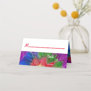 Carte De Placement Barre et Bat mitzvah Tie Dye Design Place Card